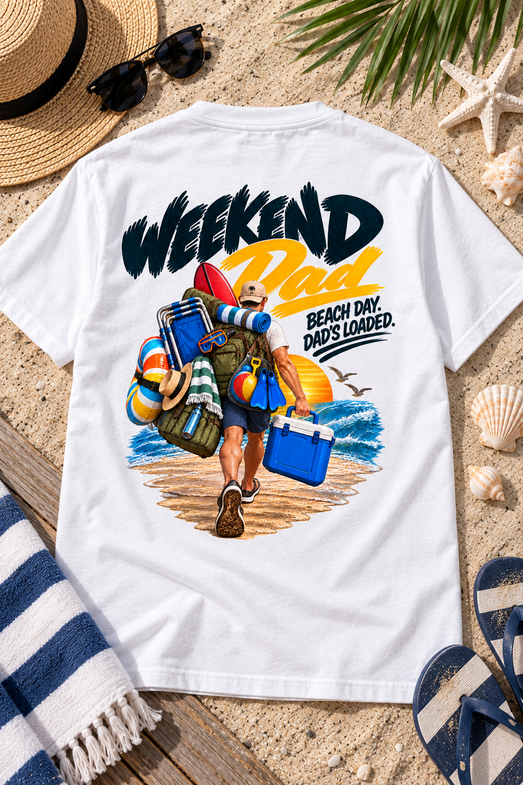 Beach Dad T-Shirt – Relatable Weekend Dad Graphic Tee